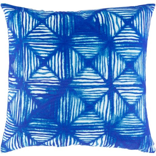 Surya Azora Bright Blue 20" x 20" Toss Pillow with Down Insert