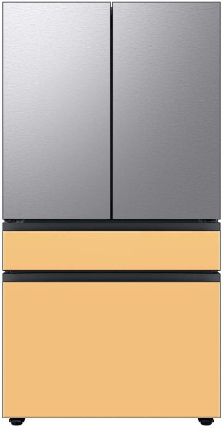 Samsung Bespoke 36" Sunrise Yellow Glass French Door Refrigerator Bottom Panel 6