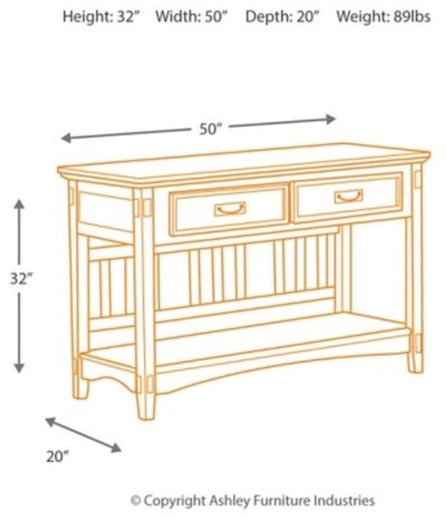 Signature Design by Ashley® Cross Island Medium Brown Console Sofa Table 4
