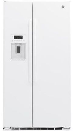GE® 21.9 Cu. Ft. White Counter Depth Side By Side Refrigerator-GZS22DGJWW
