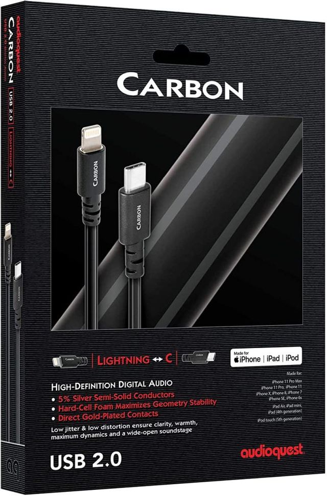 AudioQuest® Carbon 1.5 m Lightning to USB C Cable 1