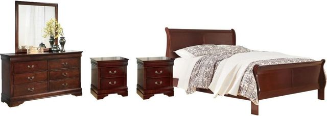Signature Design by Ashley® Alisdair 5-Piece Dark Brown California King Sleigh Bed Set-0