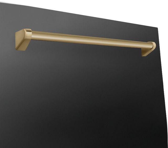 Zline Autograph Edition 24" Black Stainless Steel with Champagne Bronze Handle Built In Top Control Dishwasher 8
