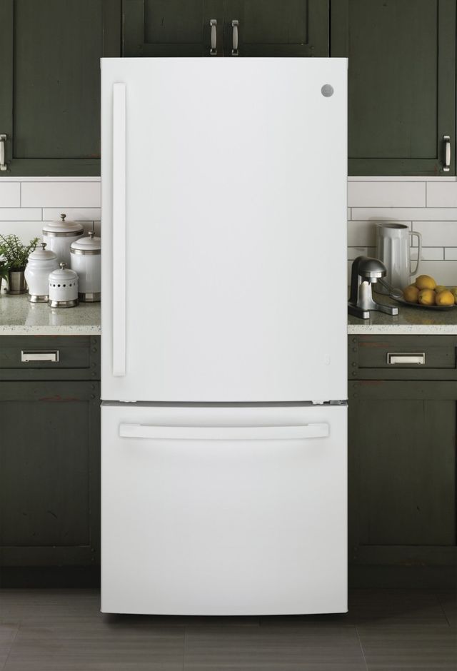 GE® Series 20.9 Cu. Ft. Bottom Freezer Refrigerator-Stainless Steel-GDE21EGKBB *Scratch and Dent Price $1227.00 Call for Availability* 19
