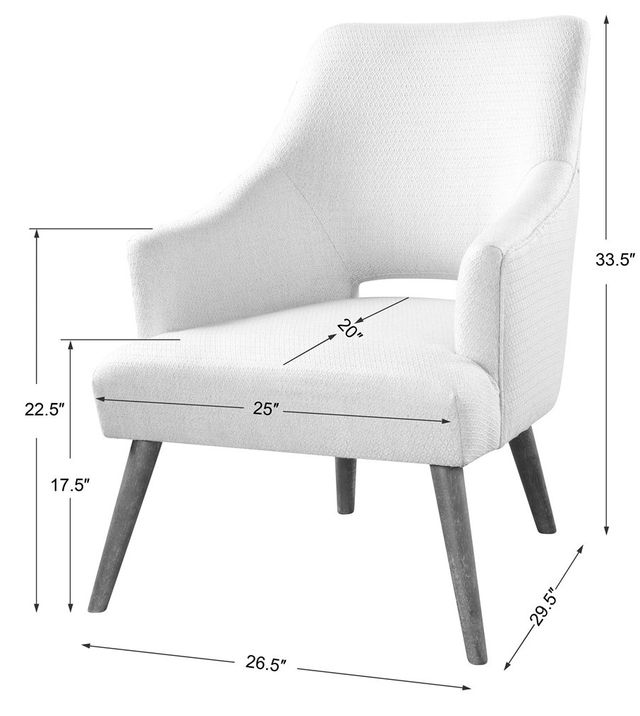 Uttermost® Dree White Accent Chair 1