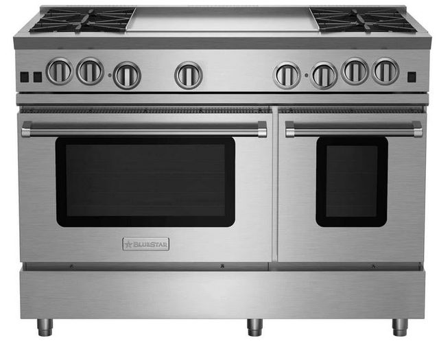 BlueStar® RNB Series 47.88" Stainless Steel Pro Style Liquid Propane Gas Range with 24" Griddle
