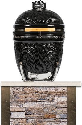 Coyote Outdoor Living 3 ft Stacked Stone Gray Kamado Stand 3