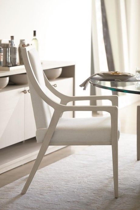 Bernhardt Axiom Neutral Tone/Linear Grey Dining Arm Chair 3
