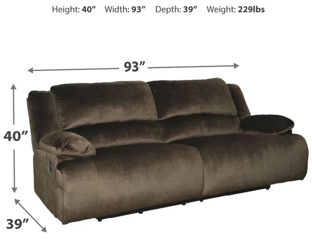 Signature Design by Ashley® Clonmel Chocolate 2 Seat Reclining Power Sofa 12