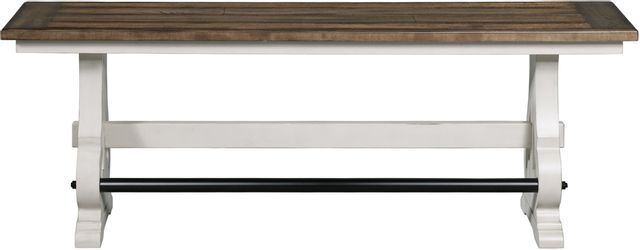 Intercon Drake Two-Toned Rustic White/French Oak Backless Counter Bench