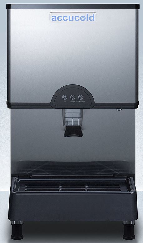 Accucold® 17" 285 lb. Stainless Steel Ice and Water Dispenser