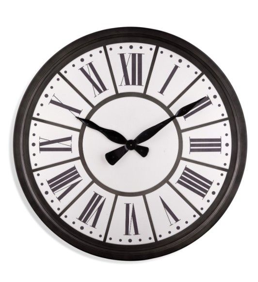 Bassett Mirror Flanders Black/White Wall Clock-0