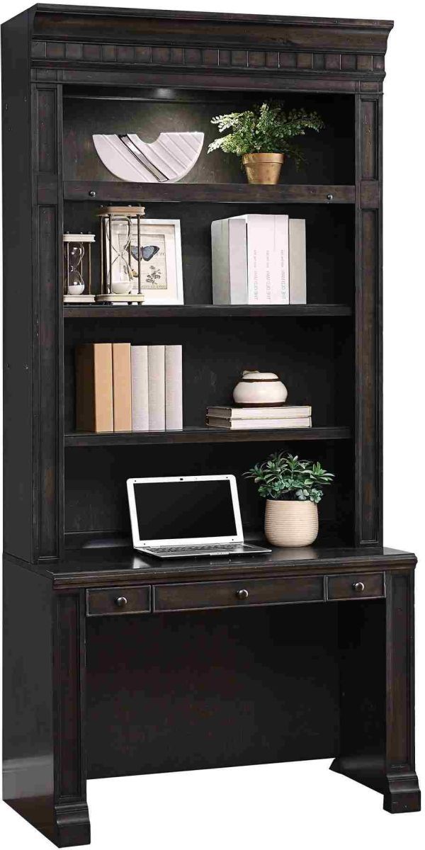 Parker House® Washington Heights Washed Charcoal Library Desk with Hutch