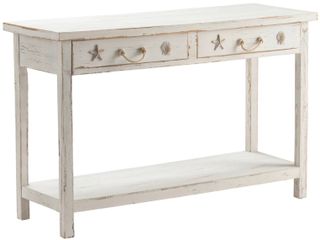 Crestview Collection Seaside White Coastal Console Table