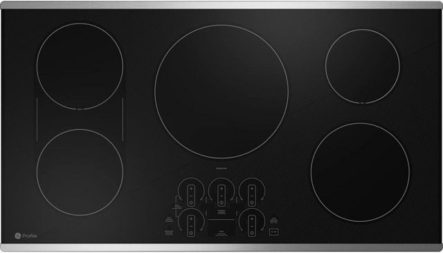 GE Profile™ 36" Stainless Steel on Black Induction Cooktop