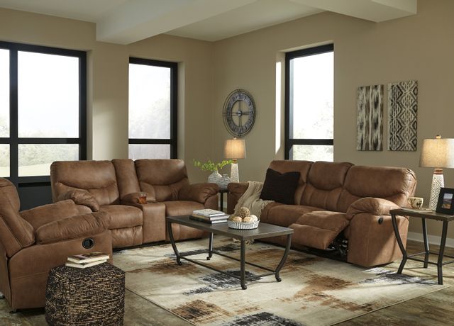Signature Design by Ashley® Boxberg Bark Double Reclining Loveseat with Console 5