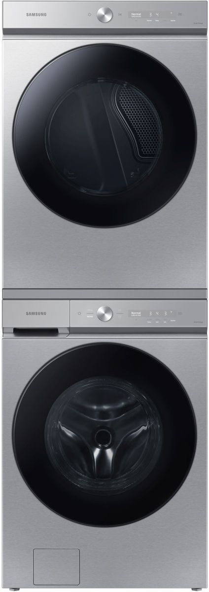 Samsung Bespoke 8700 Series 5.3 Cu. Ft. Silver Steel Front Load Washer 17