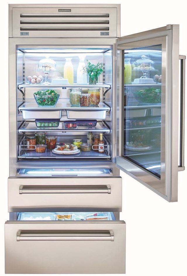 Sub-Zero® PRO 36" Stainless Steel Frame Bottom Freezer Refrigerator 2