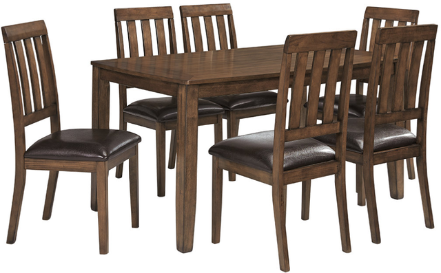 Ashley® Puluxy Brown Dining Room Table and Chairs (Set of 7)