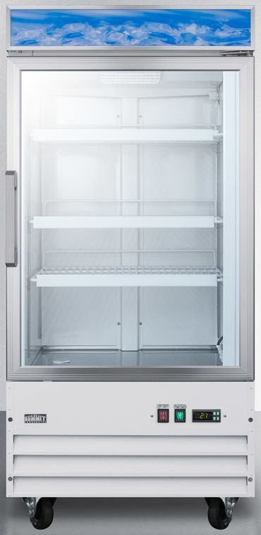 Summit Commercial® 9.0 Cu. Ft. Stainless Steel Frame with Glass Window Upright All Freezer 0