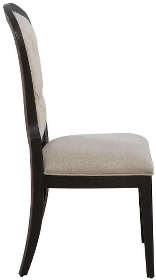Liberty Americana Farmhouse Black/Dusty Taupe Upholstered Tufted Back Side Chair-3