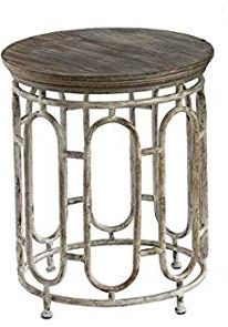 Crestview Collection Allyson Textured Metal and Wood Set of Tables-1