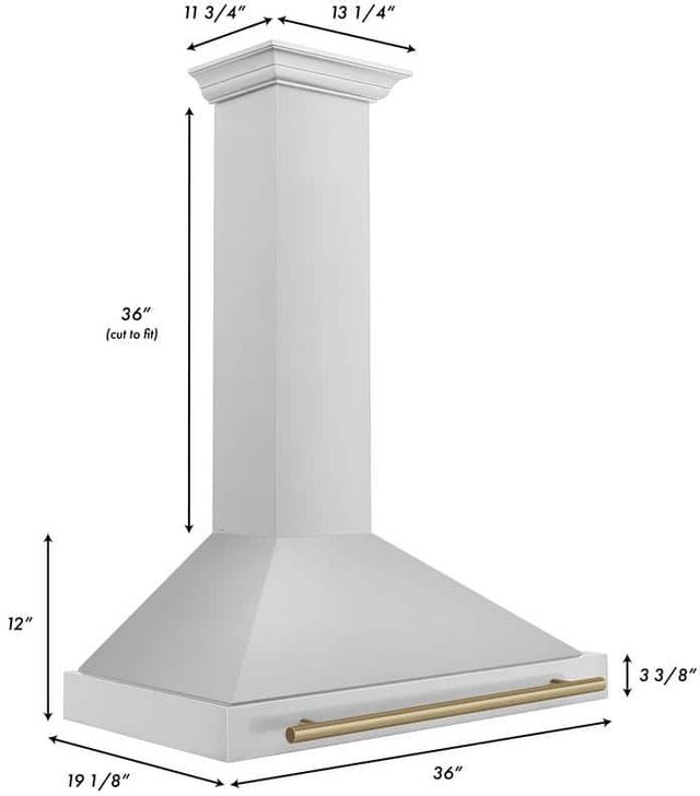 ZLINE 36" Autograph Edition Stainless Steel Wall Mounted Range Hood 10