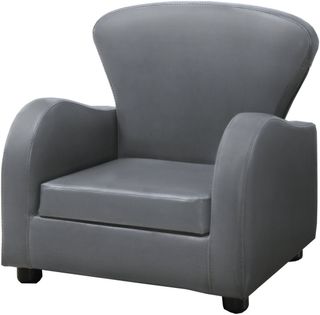 Monarch Specialties Inc. Grey Leather-Look Youth Chair