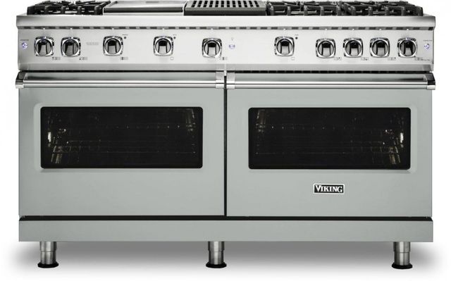 Viking® 5 Series 60" Arctic Grey Pro Style Liquid Propane Gas Range with 12" Griddle and 12" Grill