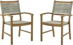 Signature Design by Ashley® Janiyah 2-Piece Light Brown Outdoor Dining Arm Chair Set