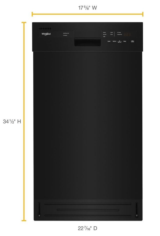 Whirlpool® 18" Black Built In Dishwasher 6
