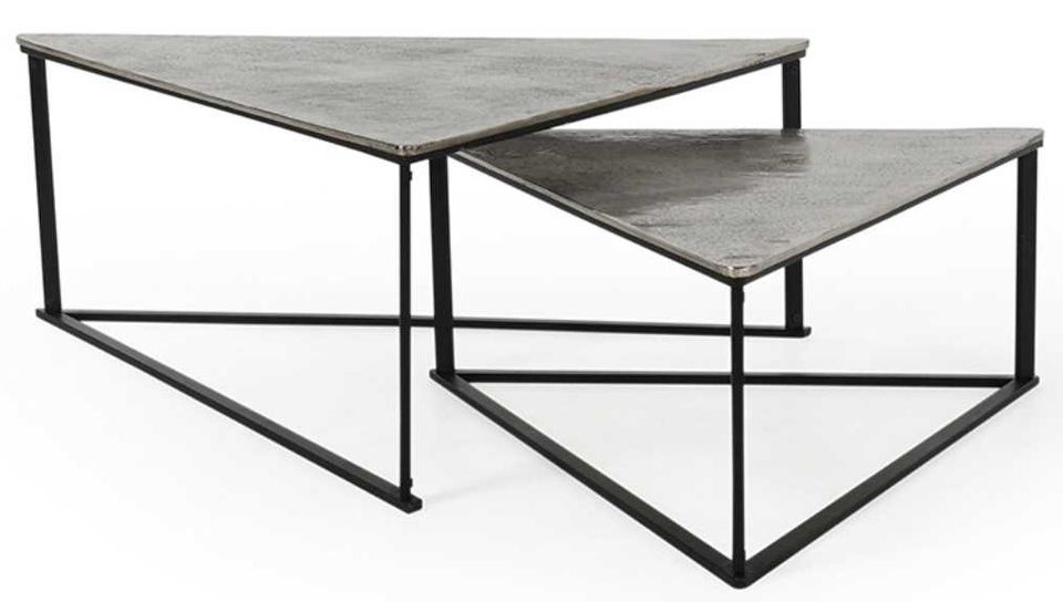 Classic Home Burton 2-Piece Gray/Black Nesting Coffee Tables Set