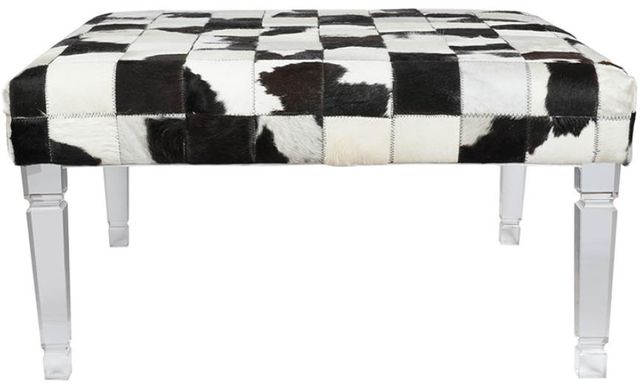 A & B Home Black/Chrome/White Upholstered Bench 1