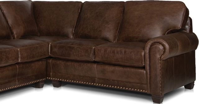 Smith Brothers 393 Collection 2-Piece Brown Leather Sectional 2