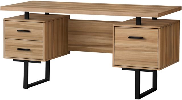 Computer Desk, Home Office, Corner, Left, Right Set-Up, Storage Drawers, L  Shape, Work, Laptop, Laminate, Brown, Contemporary, Modern, Big Sandy  Superstore