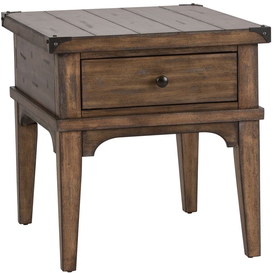 Liberty Furniture Aspen Skies Weathered Brown End Table