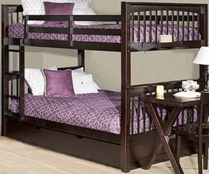 Hillsdale Furniture Pulse Chocolate Full Over Full Bunk Bed with Trundle