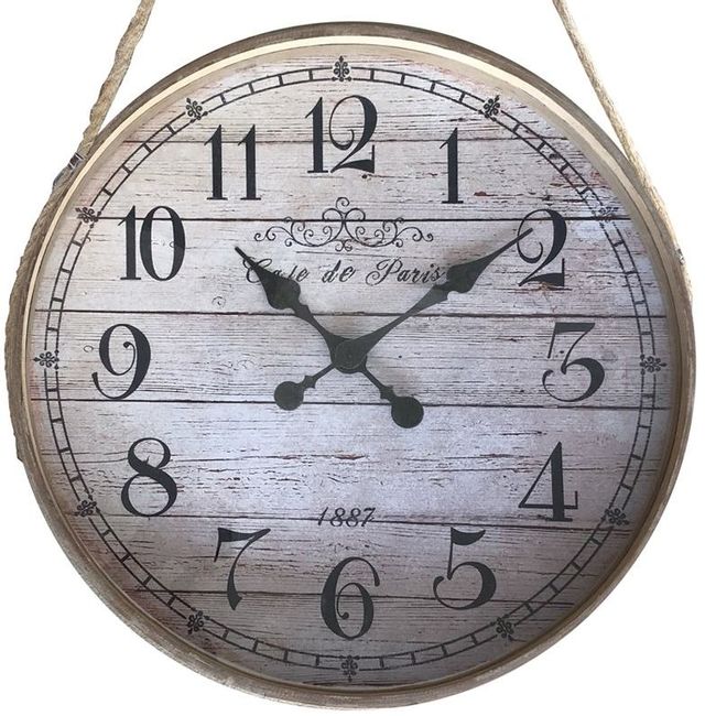 Crestview Collection Rustic Clock White Wall Clock-1