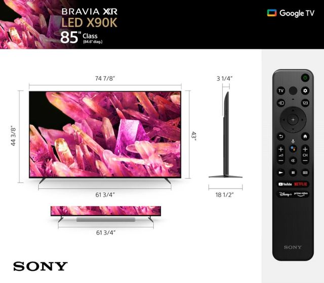 Sony® X90K 85" 4K Ultra HD LED Smart TV 8