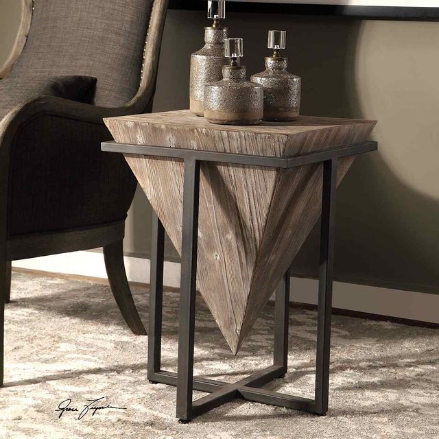 Uttermost® Bertrand Gray Wash Accent Table 4