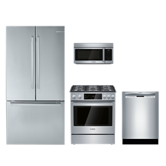 Bosch 4 Piece Kitchen Package with french door refrigerator-B36CT80SNSHGI8056UCSHEM63W55NHMV5053U