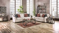 Furniture of America® Jarrow Light Ivory 2-Piece Sofa and Loveseat Set