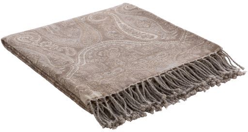 Surya Boteh Taupe 50" x 60" Throw Blanket 2