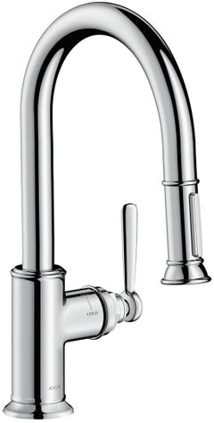 AXOR Montreux Chrome Prep Kitchen Faucet 2-Spray Pull-Down, 1.75 GPM