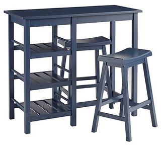 Progressive Furniture Breakfast Club Navy Blue Counter Height Table and Stools Set
