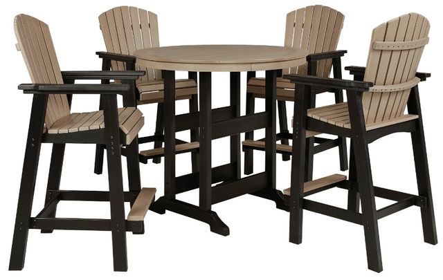 Signature Design by Ashley® Fairen Trail 5-Piece Black/Driftwood Outdoor Dining Set-0