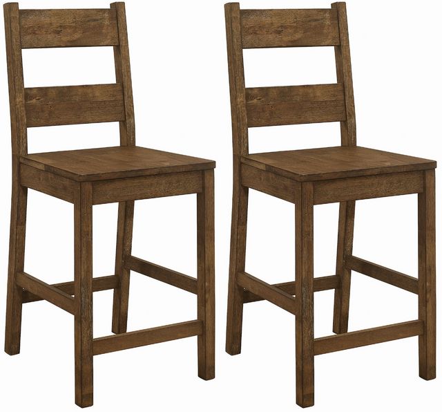 Coaster® Coleman Set of 2 Rustic Golden Brown Counter Height Stools