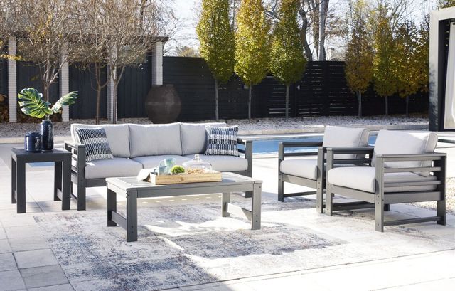 Signature Design by Ashley® Amora 3-Piece Charcoal Gray Outdoor Tables Set 3