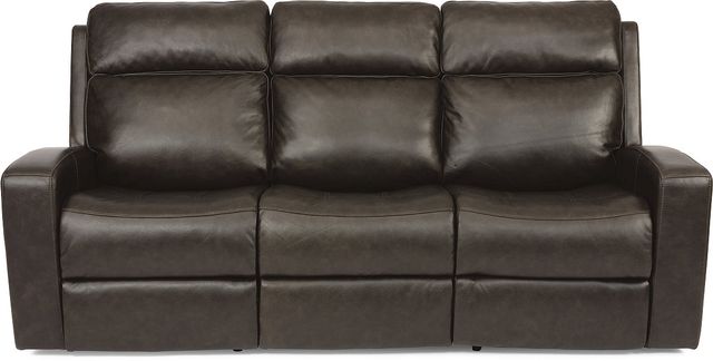 Flexsteel® Cody Navy Leather Power Reclining Sofa With Power Headrests Western Living 5422