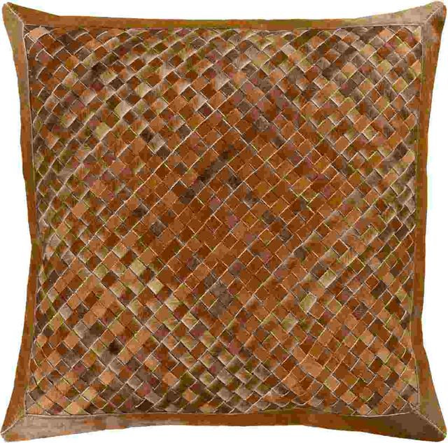 Surya Cesta Dark Brown 20"x20" Pillow Shell with Down Insert-0